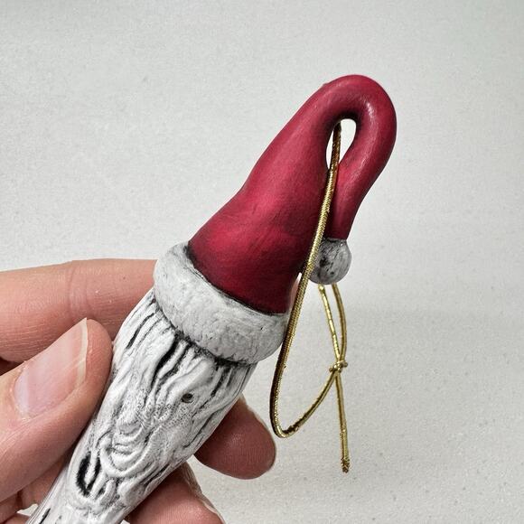 Vintage Hand Painted ICICLE SANTA Ornament Ceramic Bisque Christmas Collectible - Picture 2 of 6